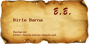 Birle Barna névjegykártya
